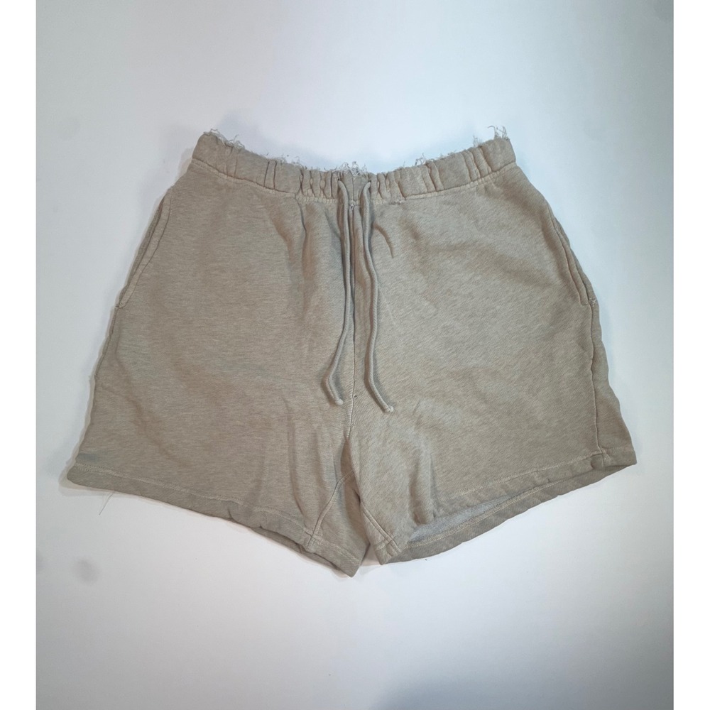 Elwood Organic Cotton Sweat Shorts Tan Khaki XL CS00002 Distressed Waistband